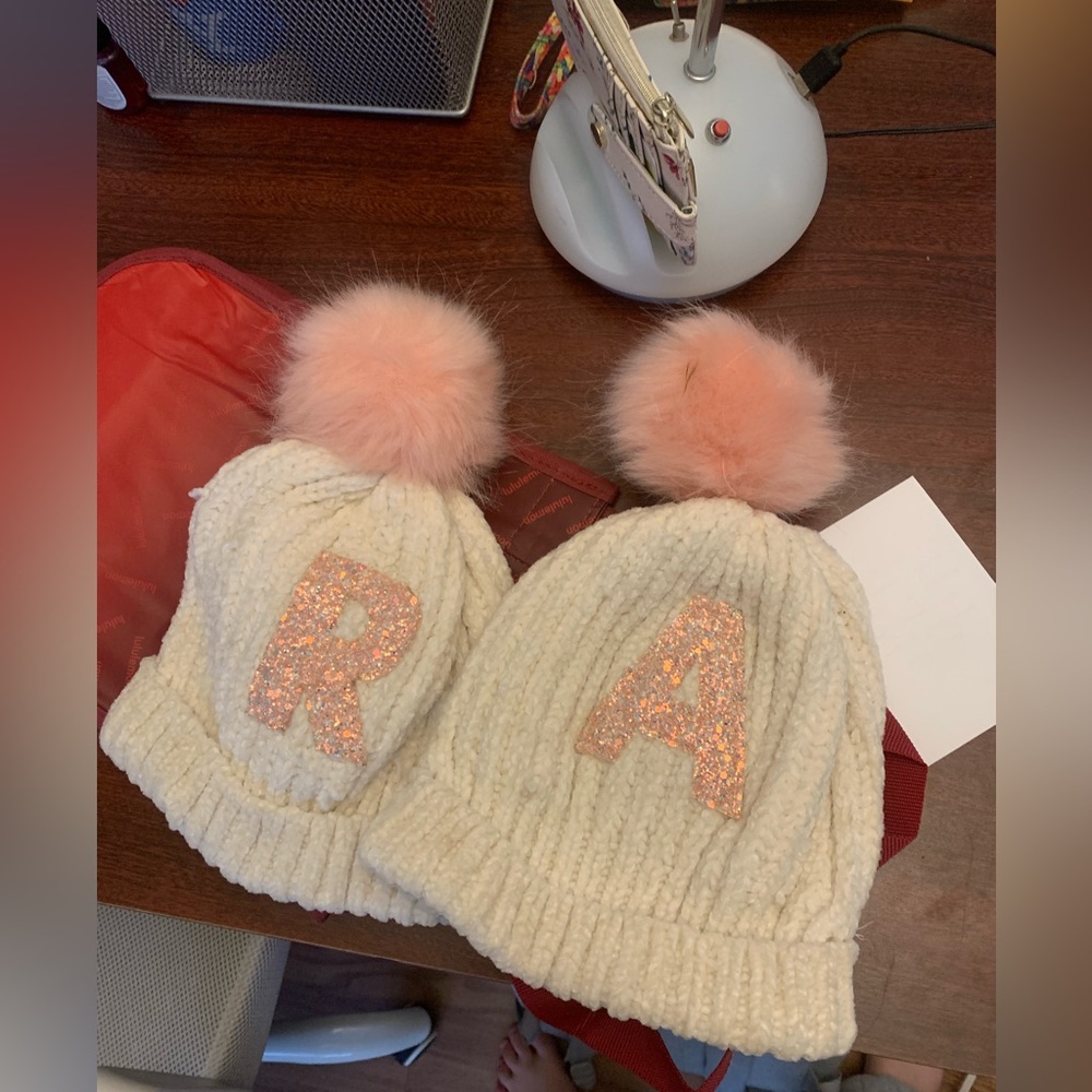 Pom Pom initial hats from justice